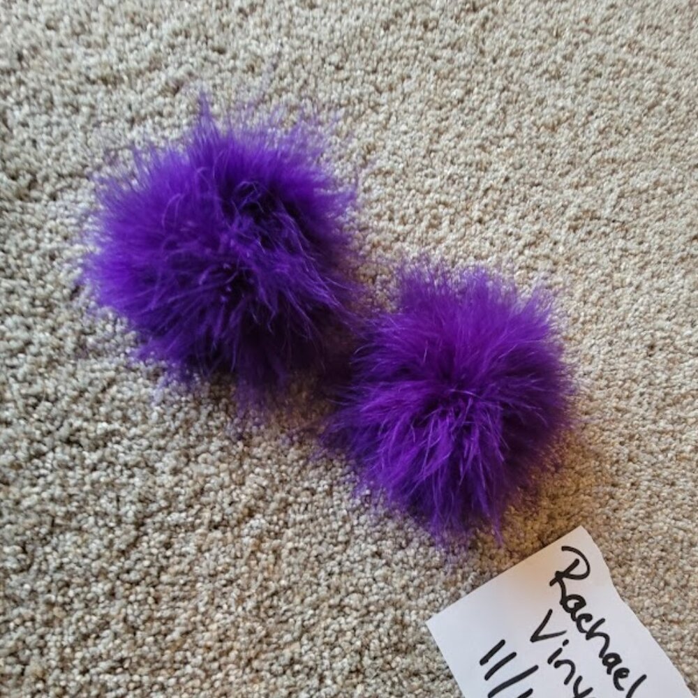 Britt's Blossoms Royal Purple Fluff Hair Clips - NEW